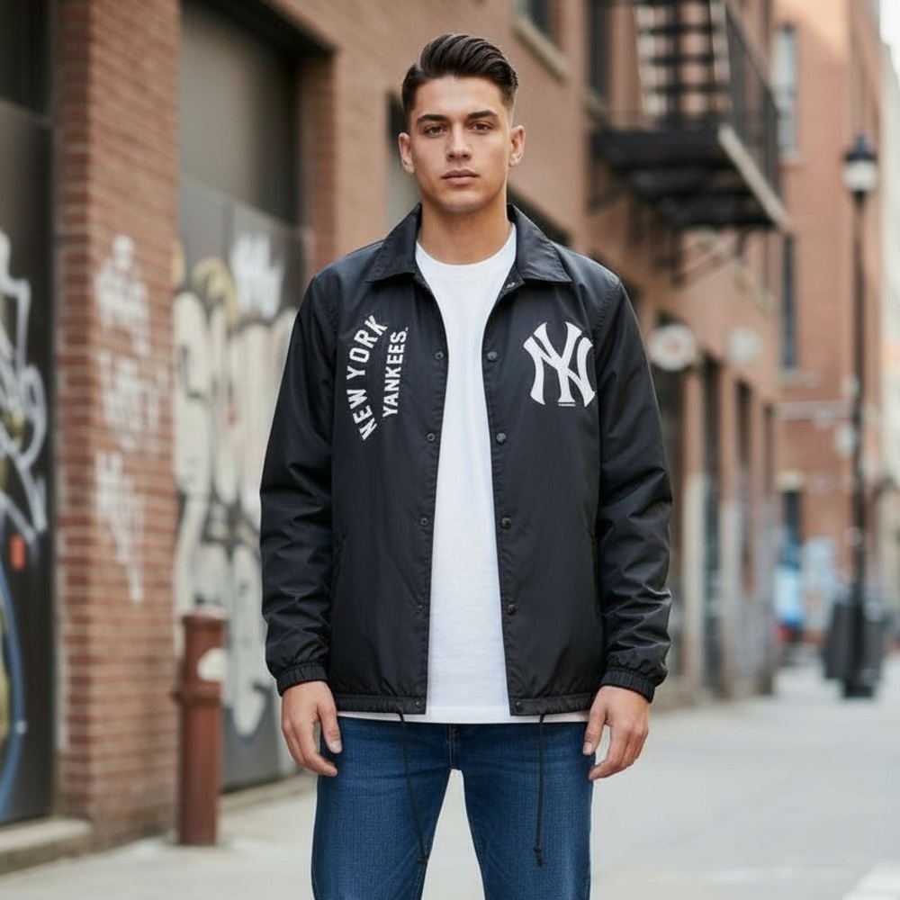 New Era Black Yankees Windbreaker